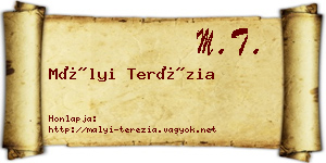 Mályi Terézia névjegykártya